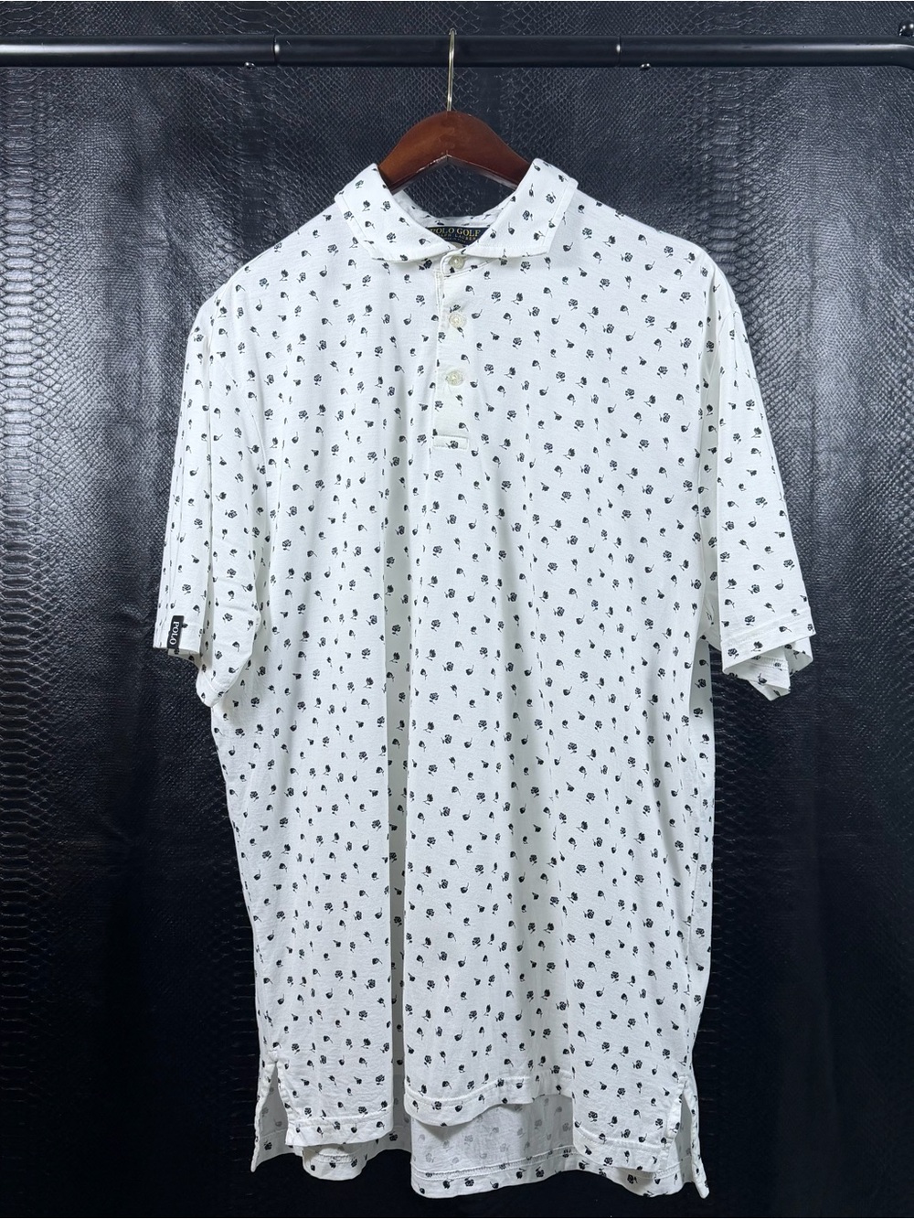 Polo Golf Ralph Lauren Polo Shirt Men's XL White All Over Floral Performance